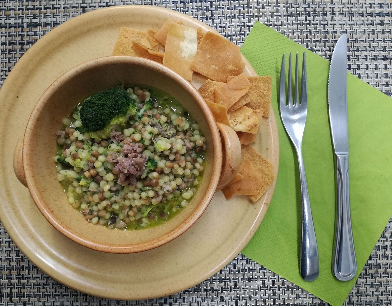 fregola broccoli e salsiccia fresca