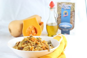 piatto di malloreddus con zucca e alici