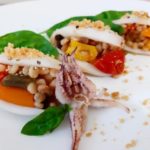 Calamari ripieni con fregula e verdure